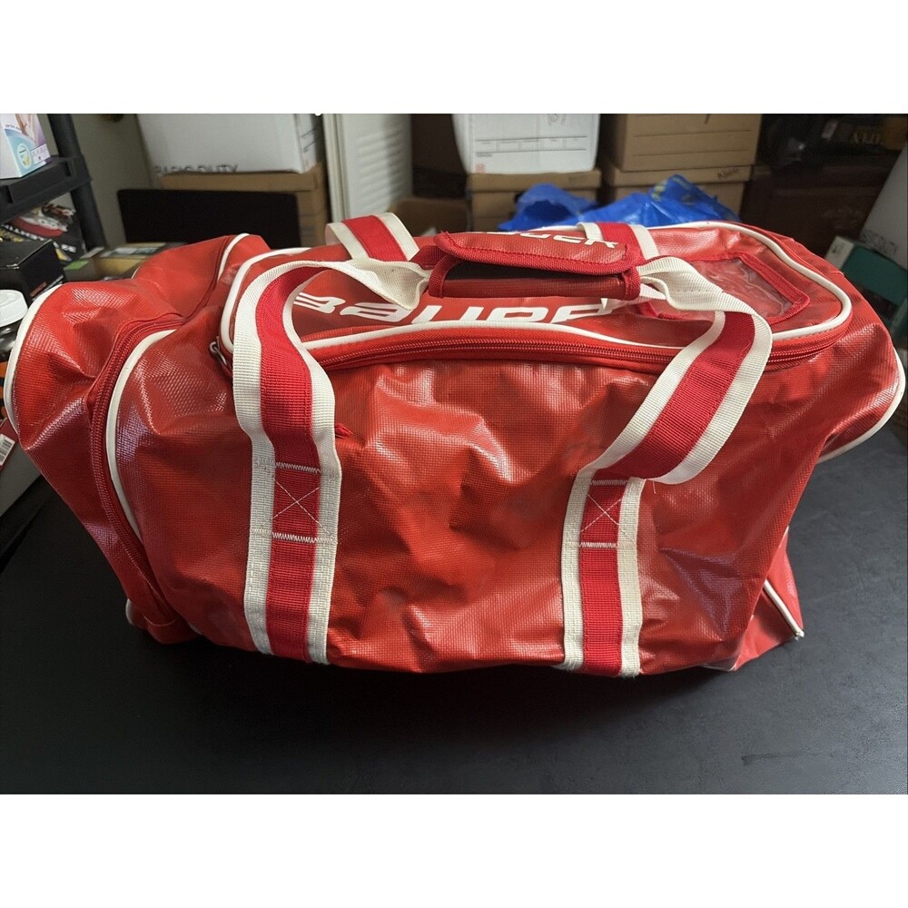 Bauer Youth Premium Carry Equipment Bag-Red/White (22x12x12)